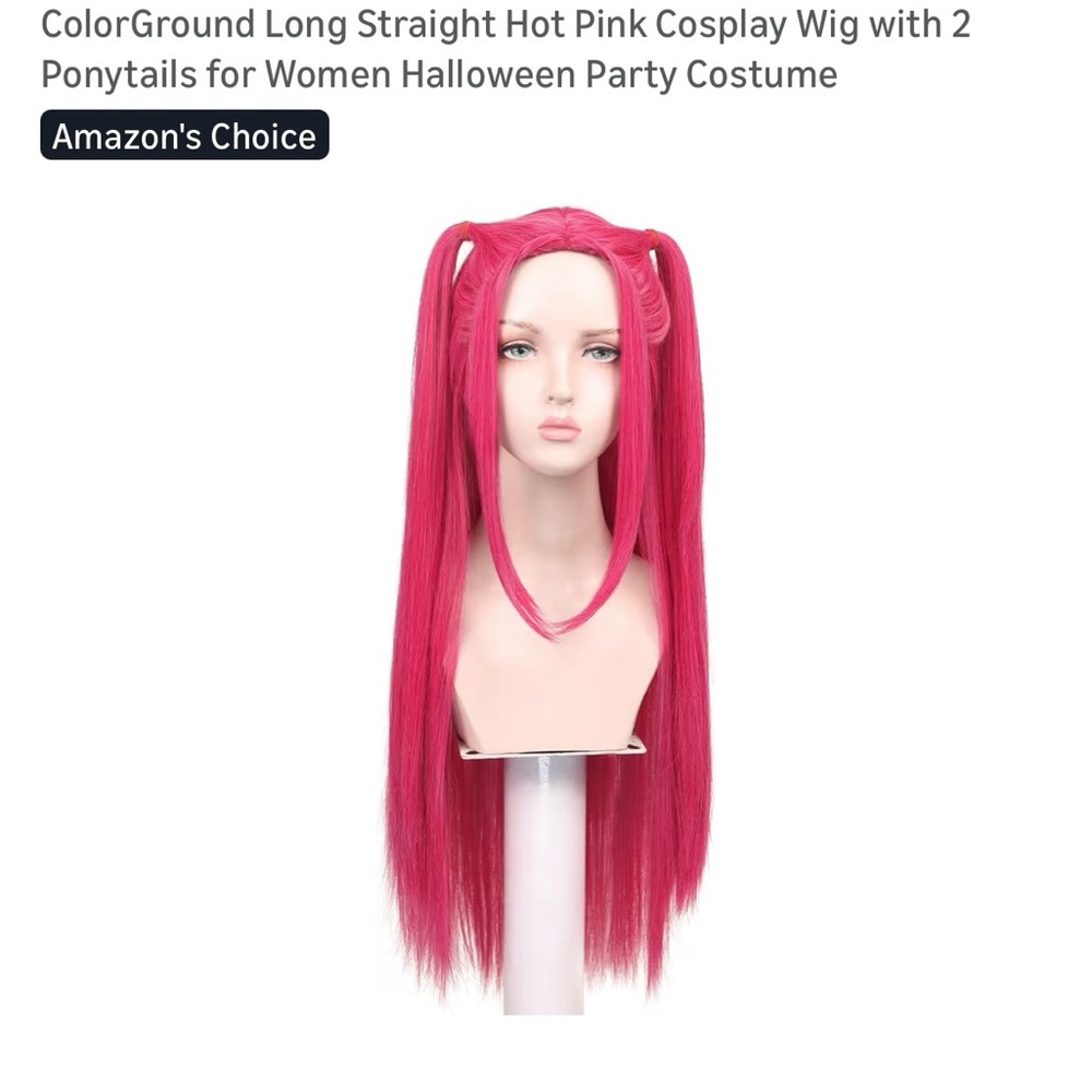 Hot Pink Cosplay Wig with Ponytails Mira K pop demon hunters